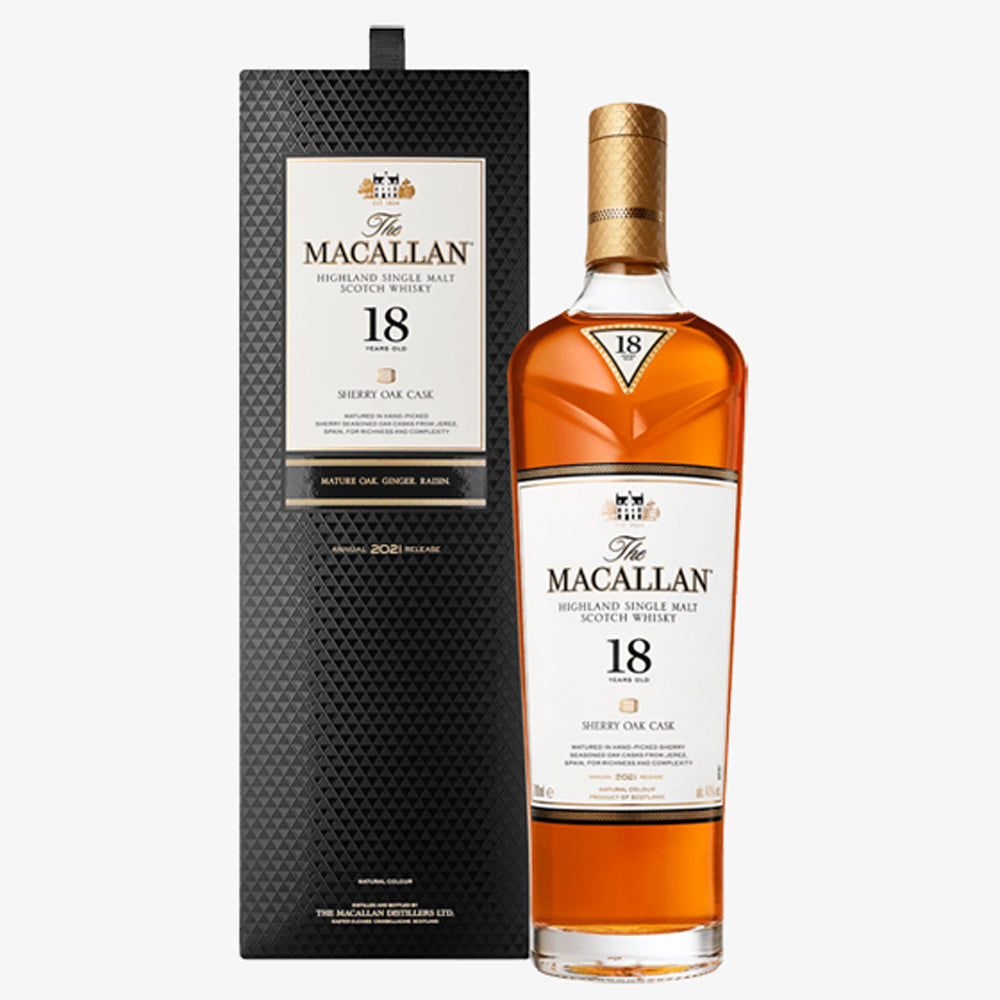 Macallan 18 Year Old Sherry Oak Single Malt Scotch Whisky 麥卡倫 18年 雪梨桶 純麥威士忌 (禮盒裝) 700ml